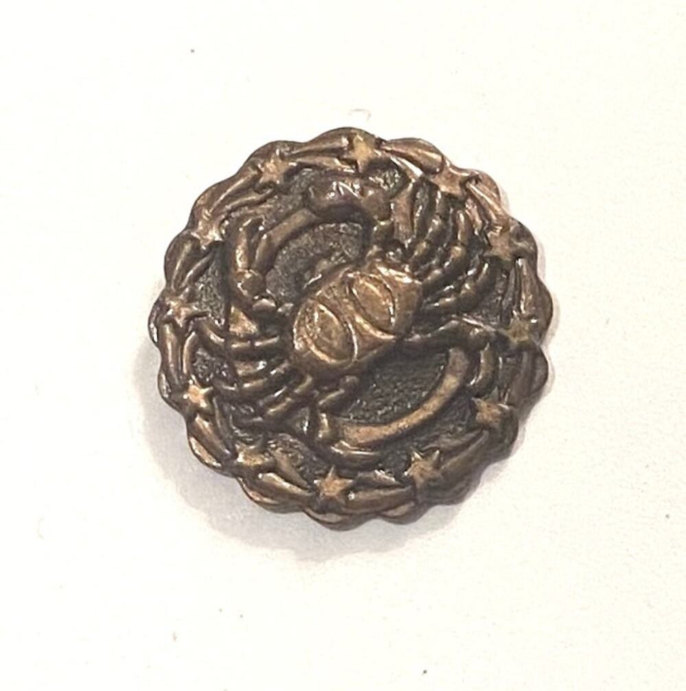 VTG Copper Cancer Zodiac Tie or Lapel Pin, Incredible Detail